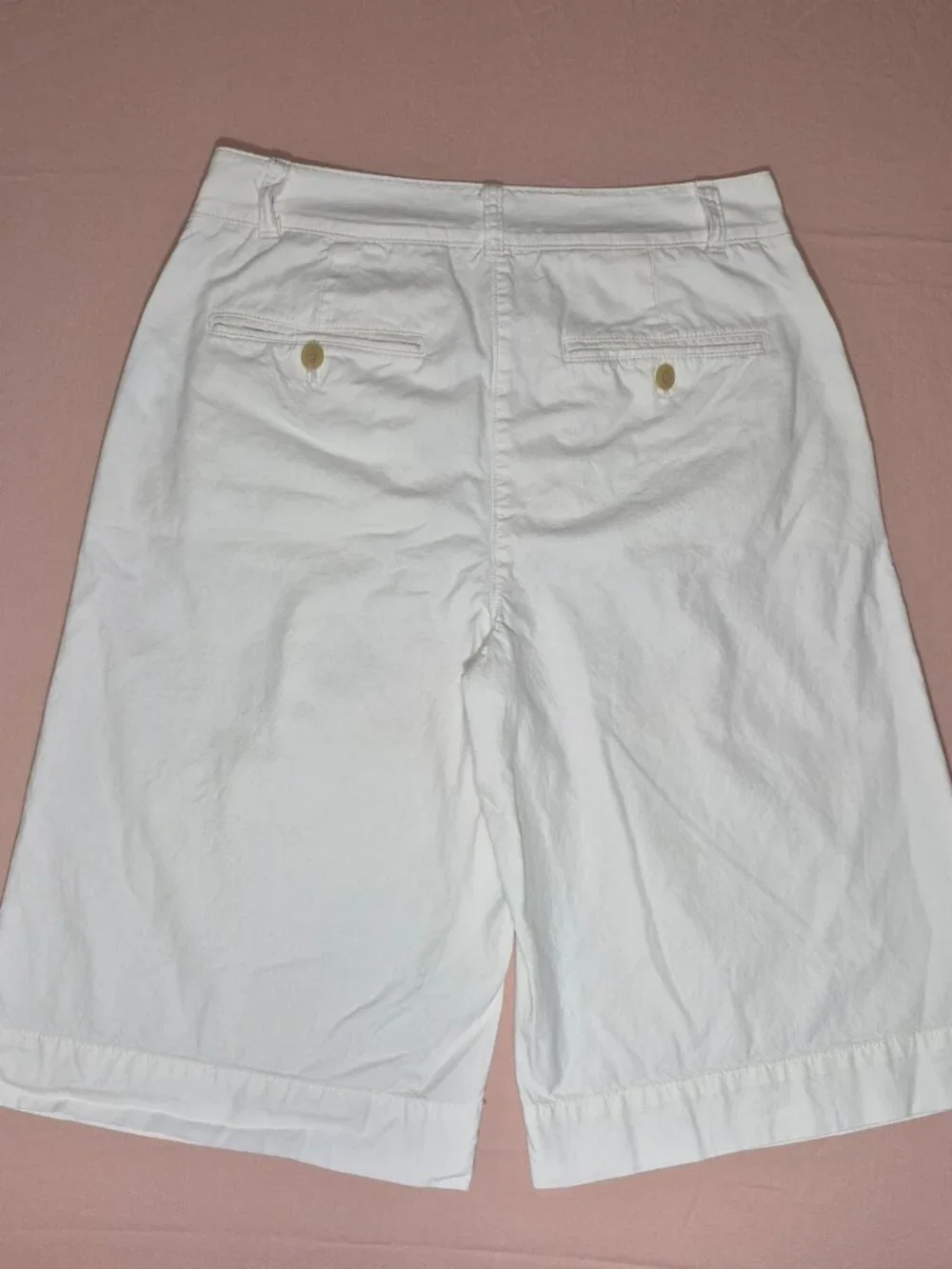 J Crew Cotton-Linen Womens Pleated Culotte Shorts White Style CI433 Size 0
